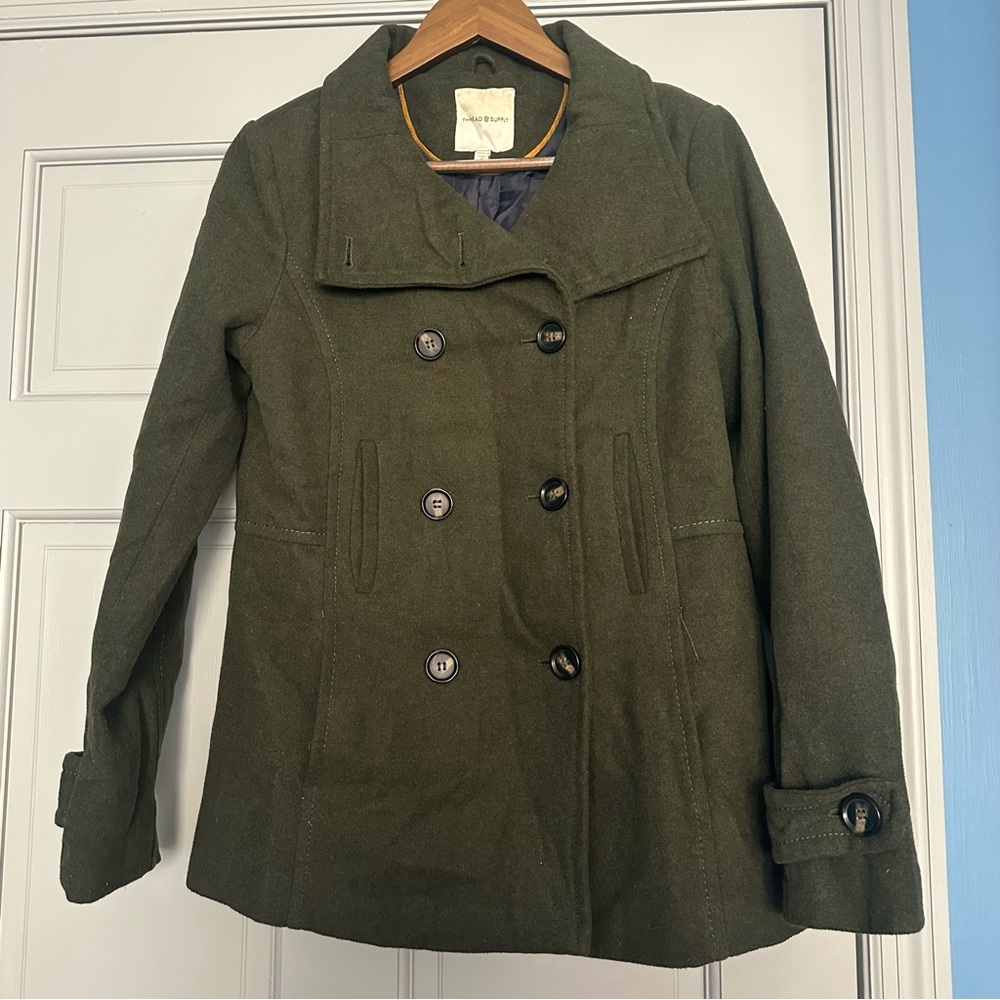 Thread & Supply Forest Green Pea Coat